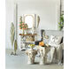 Roman 24.4 X 16.1 inch White and Gold Pedestal