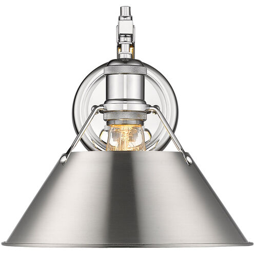 Orwell 1 Light 10 inch Chrome Wall Sconce Wall Light in Pewter, Damp