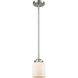 Nouveau Bell 1 Light 5 inch Brushed Satin Nickel Mini Pendant Ceiling Light in Incandescent, Matte White, Nouveau