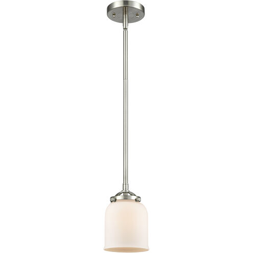 Nouveau Bell 1 Light 5 inch Brushed Satin Nickel Mini Pendant Ceiling Light in Incandescent, Matte White, Nouveau