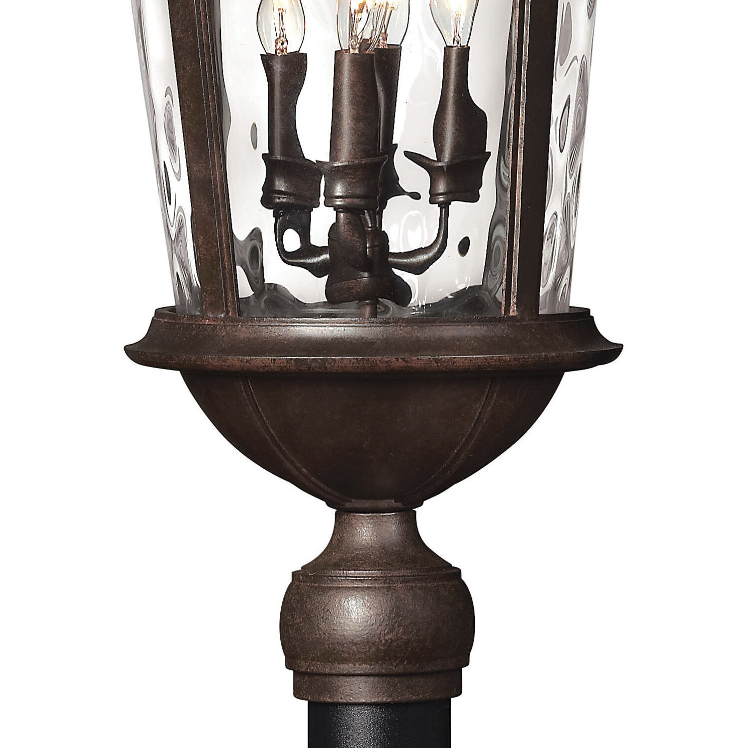 Estate Series Windsor 4 Light 30 inch River Rock Outdoor Post Mount Lantern