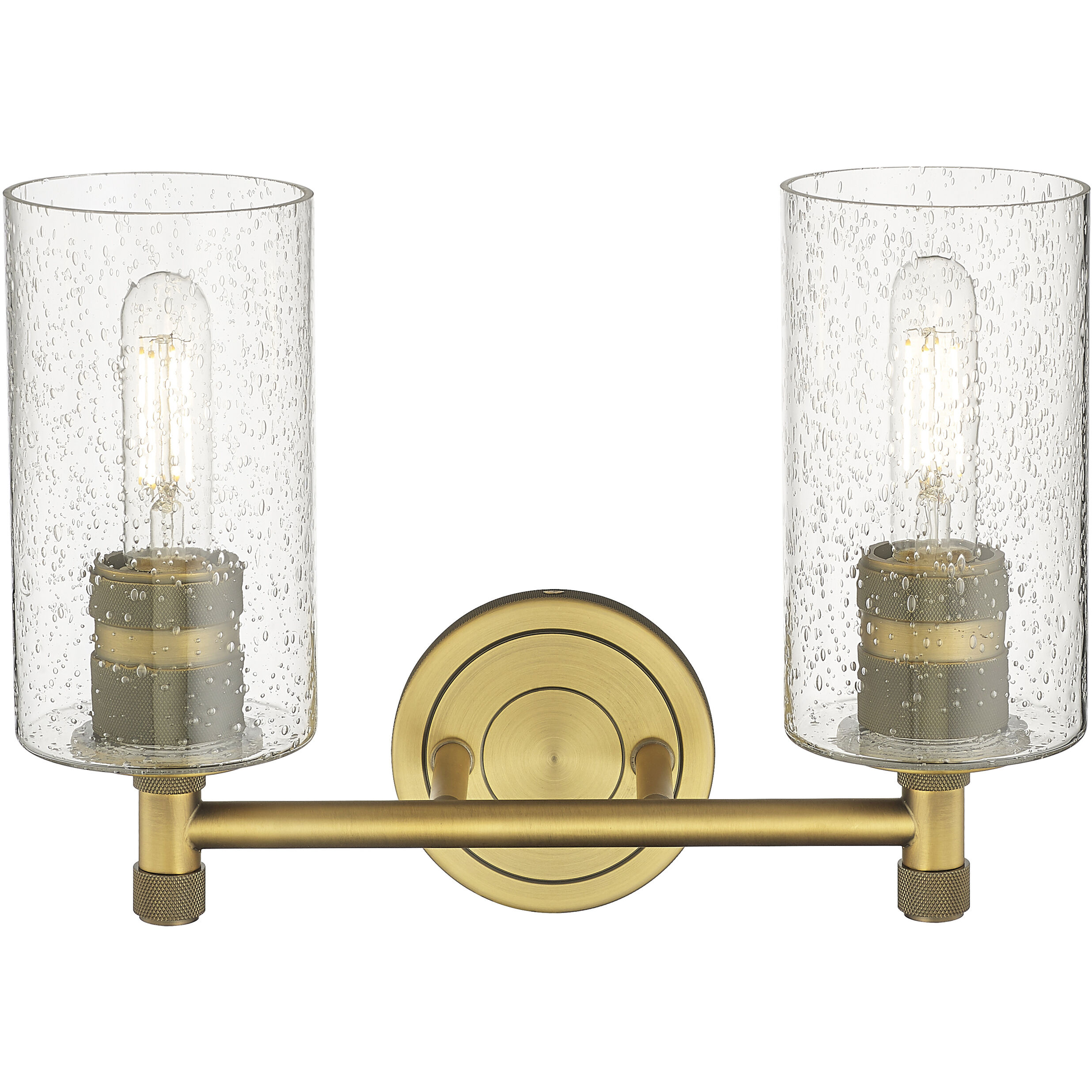Downtown Urban Crown Point 2 Light 13.88 inch Brushed Brass Bath Vanity Light Wall Light in Seedy