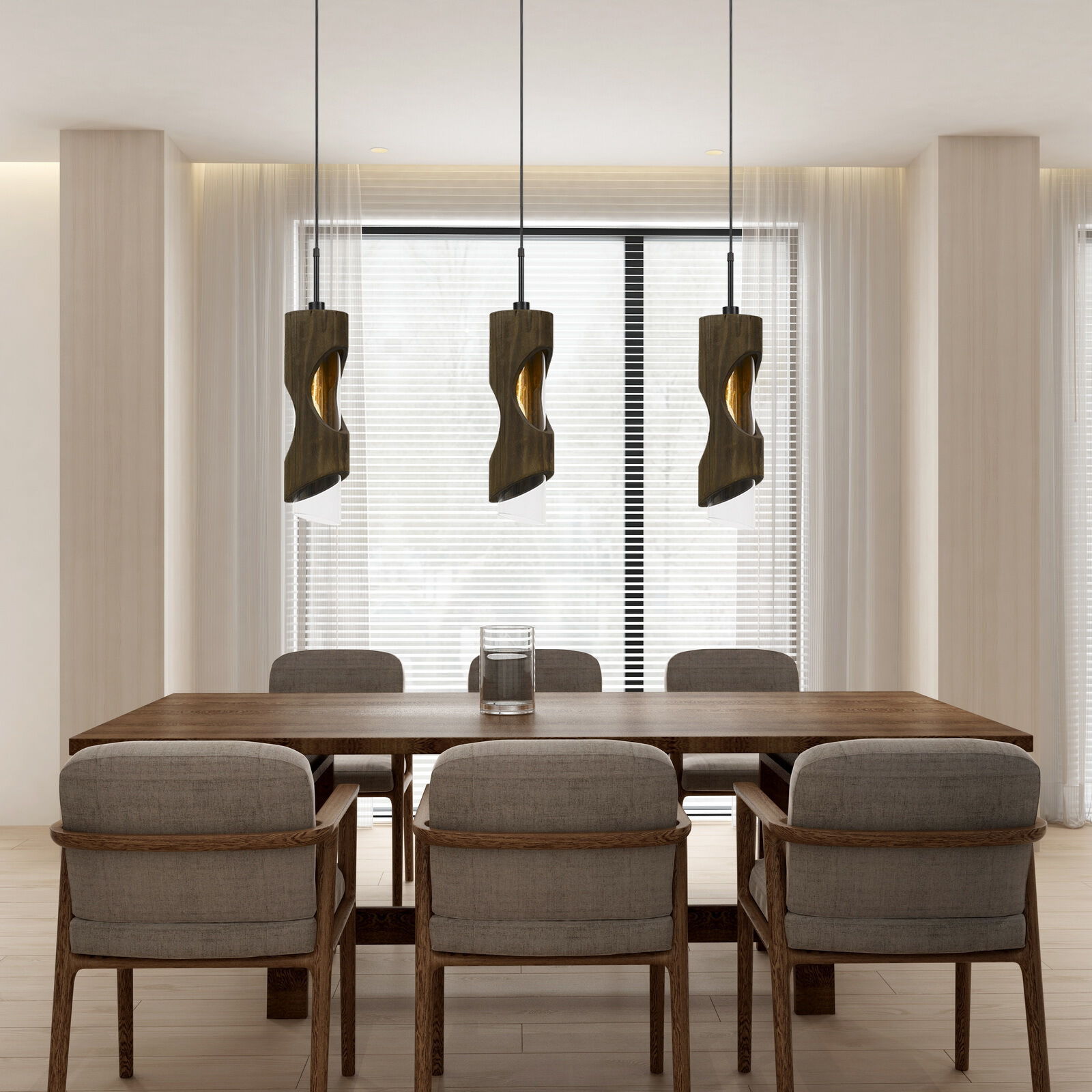 Zamora 1 Light 6 inch Smoky Wood Pendant Ceiling Light