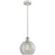Ballston Athens 1 Light 8 inch White and Polished Chrome Mini Pendant Ceiling Light