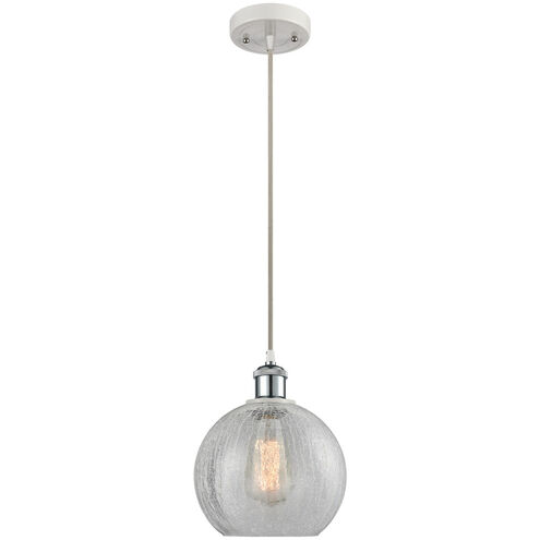 Ballston Athens 1 Light 8 inch White and Polished Chrome Mini Pendant Ceiling Light