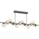 Luna LED 72 inch Graphite Chandelier Ceiling Light in 2700K LED, Floret Inner - Amber Outer, Twisted Branch