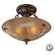 Hamlet 3 Light 16 inch Golden Bronze Semi Flush Mount Ceiling Light