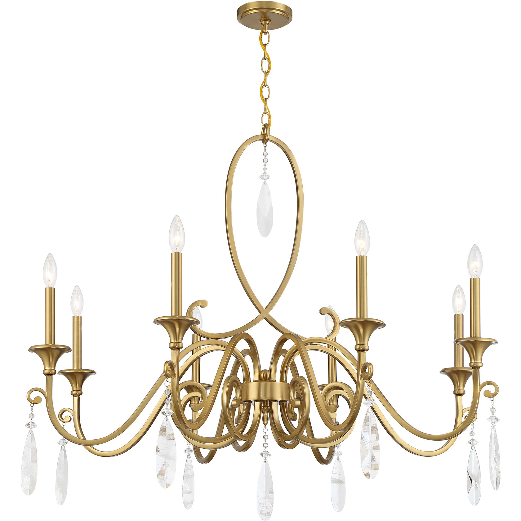 Fairchild 8 Light 42 inch Warm Brass Chandelier Ceiling Light