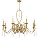 Fairchild 8 Light 42 inch Warm Brass Chandelier Ceiling Light