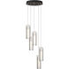 Exos Glass 5 Light 13.5 inch Dark Smoke Pendant Ceiling Light in Opal, Long Pipe