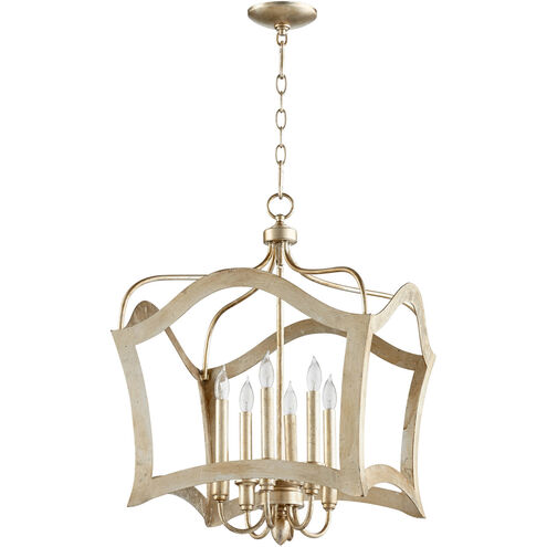 Milan 6 Light 20 inch Aged Silver Leaf Pendant Ceiling Light