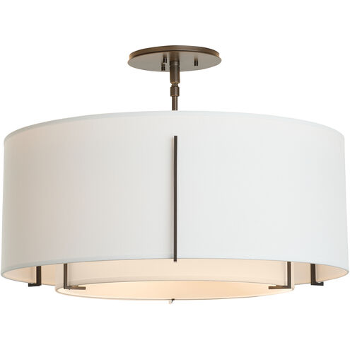 Exos 3 Light 22.9 inch Dark Smoke Semi-Flush Ceiling Light in Natural Anna
