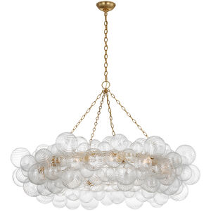 Julie Neill Talia LED 53.5 inch Gild and Clear Swirled Glass Ring Chandelier Ceiling Light