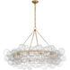 Julie Neill Talia LED 53.5 inch Gild and Clear Swirled Glass Ring Chandelier Ceiling Light