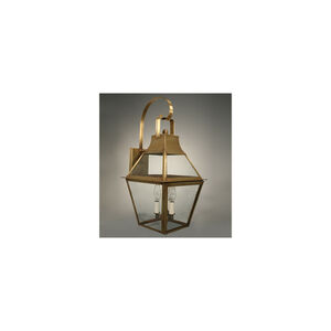 Uxbridge 3 Light 24 inch Raw Brass Outdoor Wall Lantern in Seedy Marine Glass
