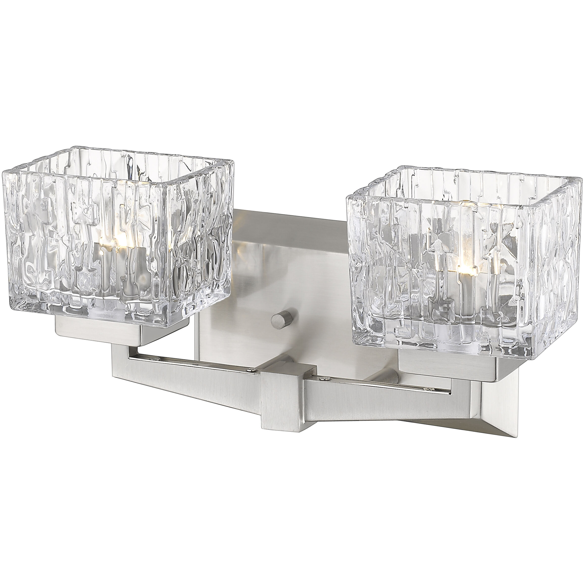 Rubicon 2 Light 13.5 inch Brushed Nickel Vanity Wall Light in G9