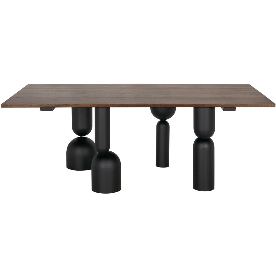 Leandra 86 X 46 inch Dark Walnut and Matte Black Dining Table