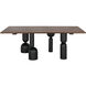 Leandra 86 X 46 inch Dark Walnut and Matte Black Dining Table