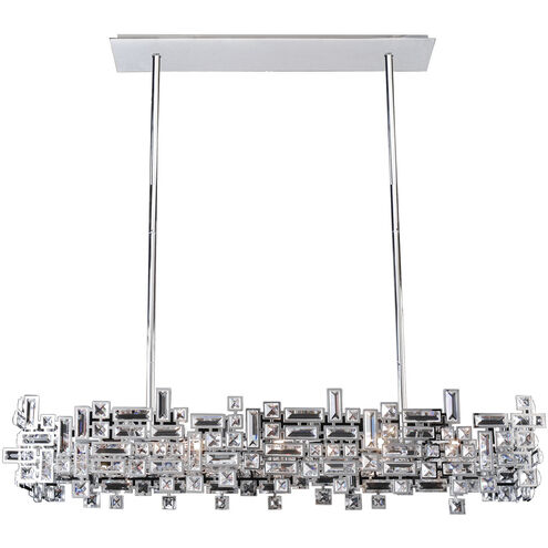 Vermeer 8 Light 44 inch Chrome Island Ceiling Light in Swarovski Elements Clear