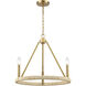 Abaca 3 Light 20 inch Brushed Gold Chandelier Ceiling Light