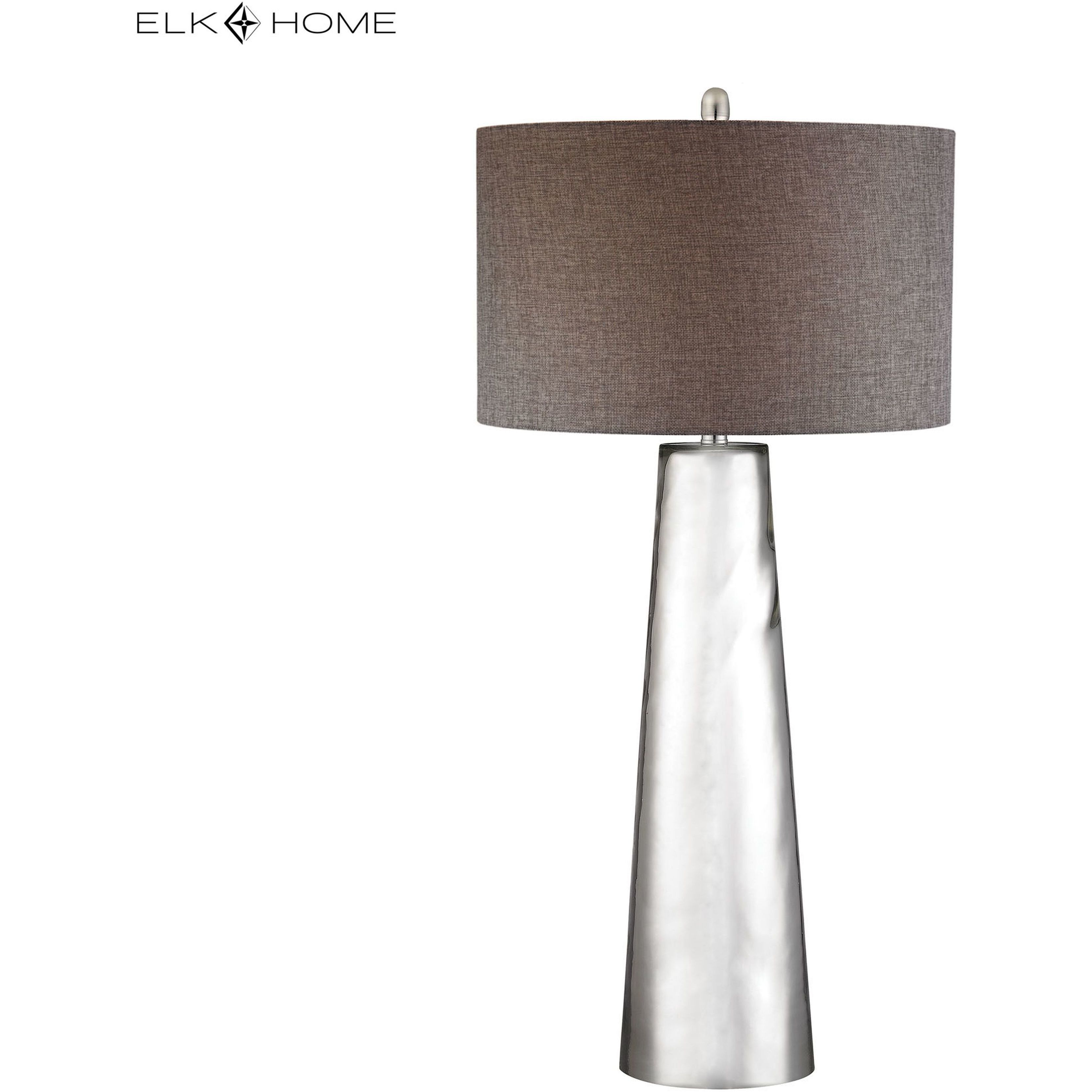 Tapered Cylinder 37.5 inch 100 watt Silver Mercury Table Lamp Portable Light