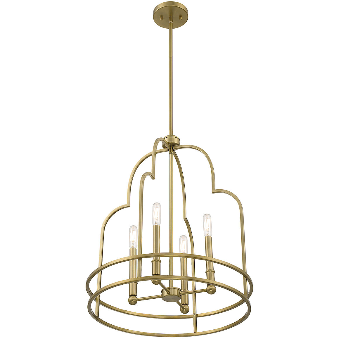 Diplomat 4 Light 20 inch Warm Brass Pendant Ceiling Light