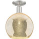 Arcadia Athens 1 Light 10 inch Brushed Satin Nickel Semi-Flush Mount Ceiling Light in Mercury