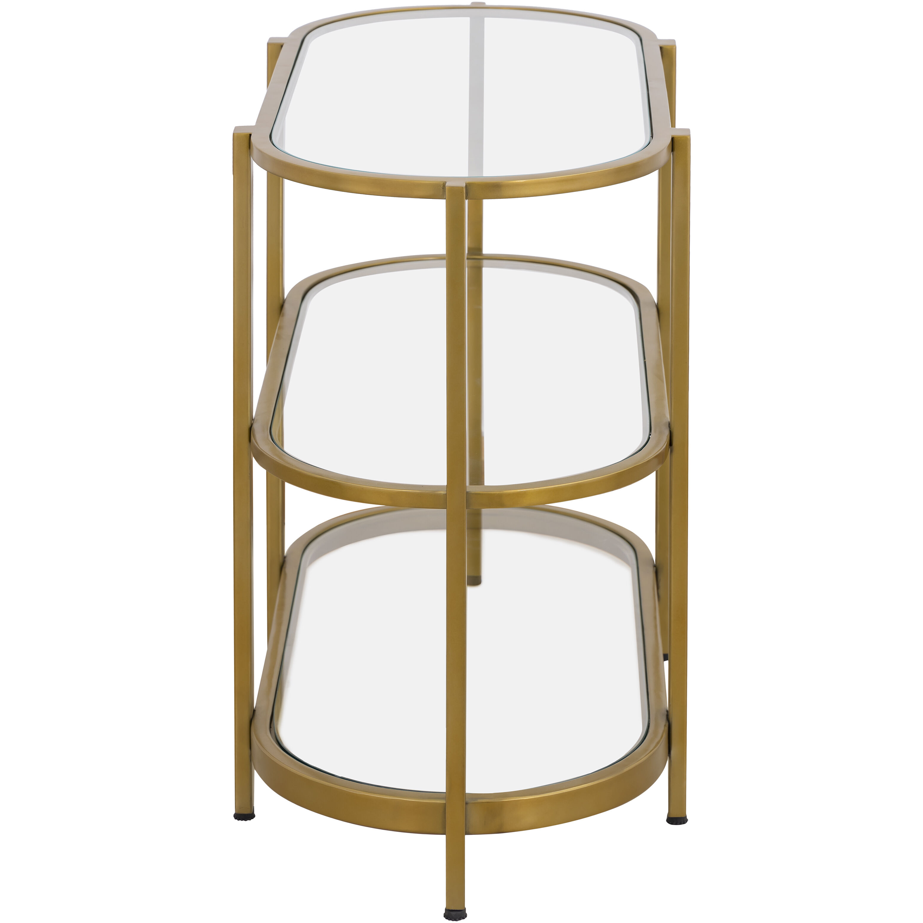 Blain 40 X 19 inch Antique Brass with Clear Console Table