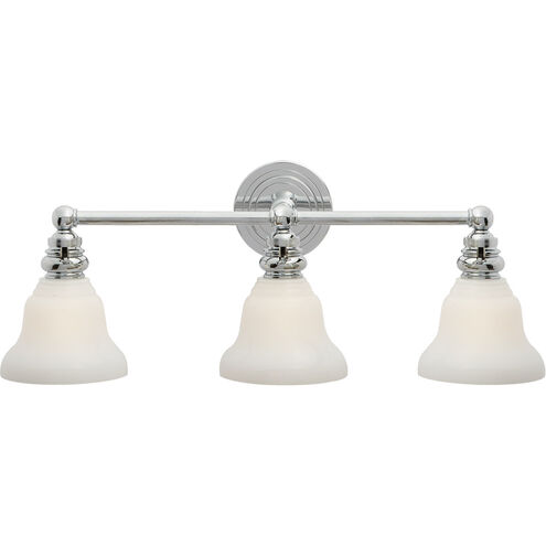 Chapman & Myers Boston 3 Light 23 inch Polished Nickel Triple Bath Light Wall Light in White