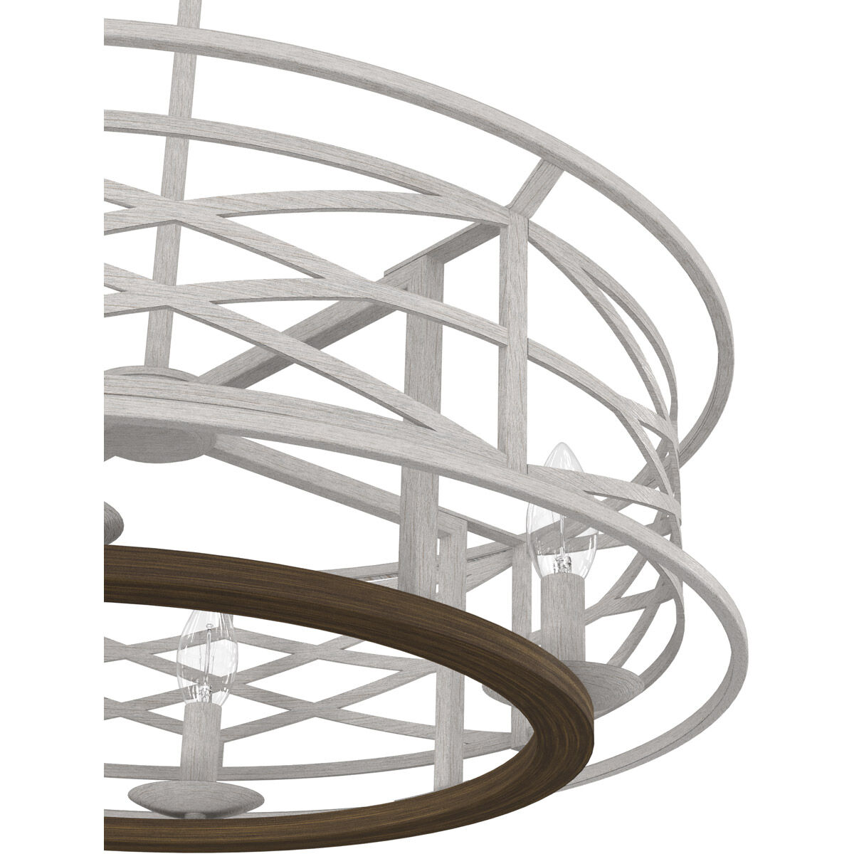 Langwood 4 Light 24 inch Distressed White and Chestnut Chandelier Ceiling Light