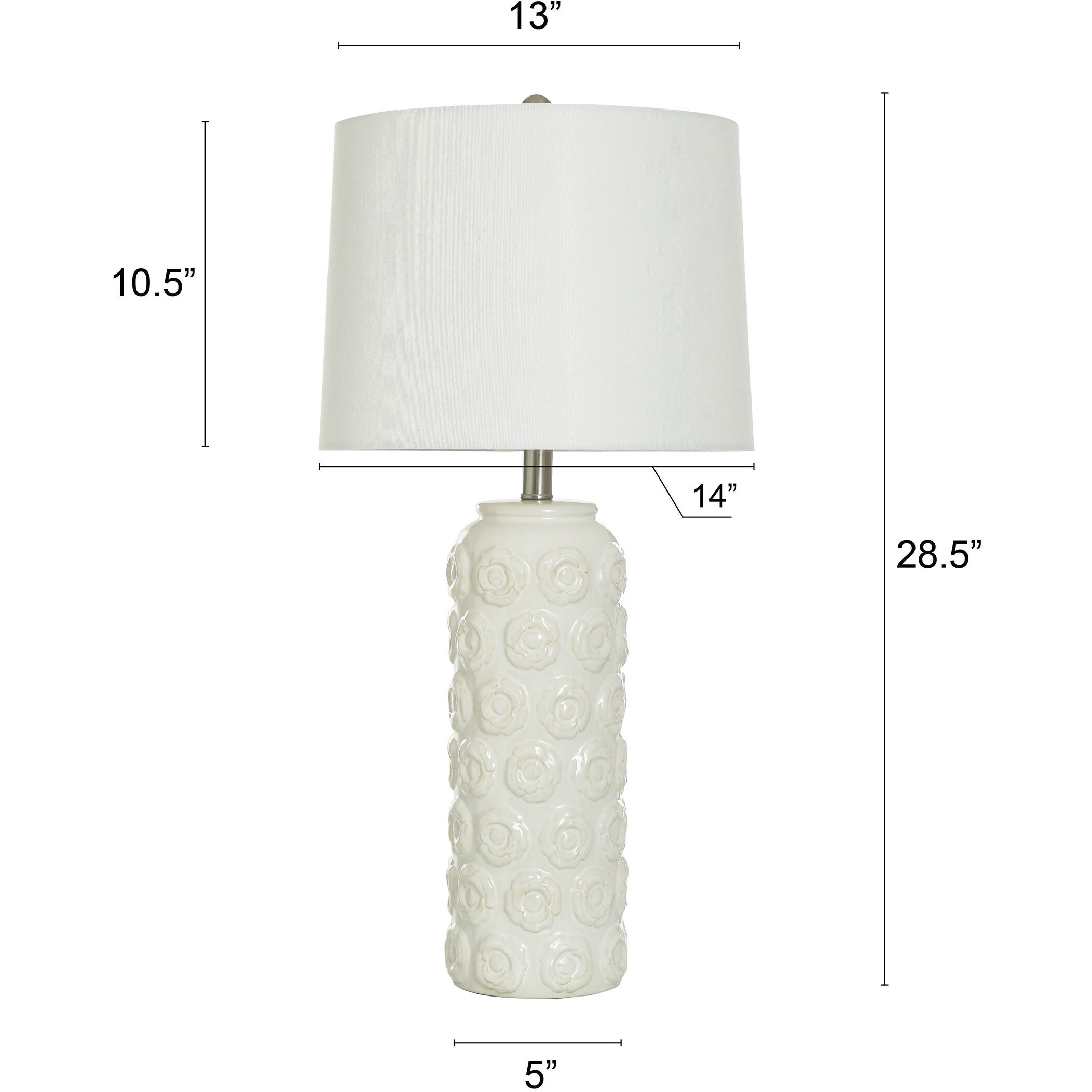 Flor 27.75 inch 100 watt Cream Table Lamp Portable Light
