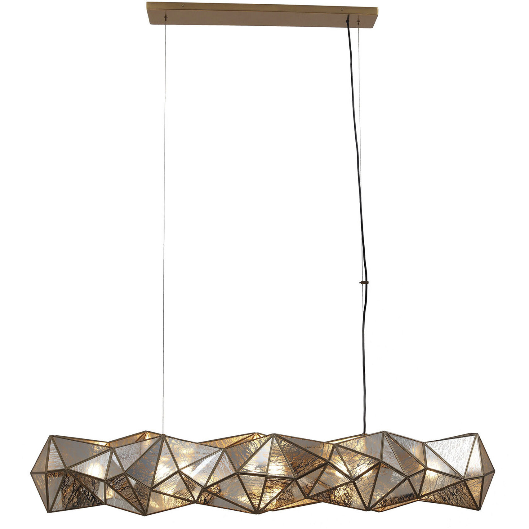 Geo-Gem 6 Light 62.2 inch Brass Antique Island Light Ceiling Light