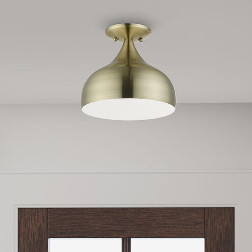 Amador 1 Light 10 inch Antique Brass Semi-Flush Mount Ceiling Light