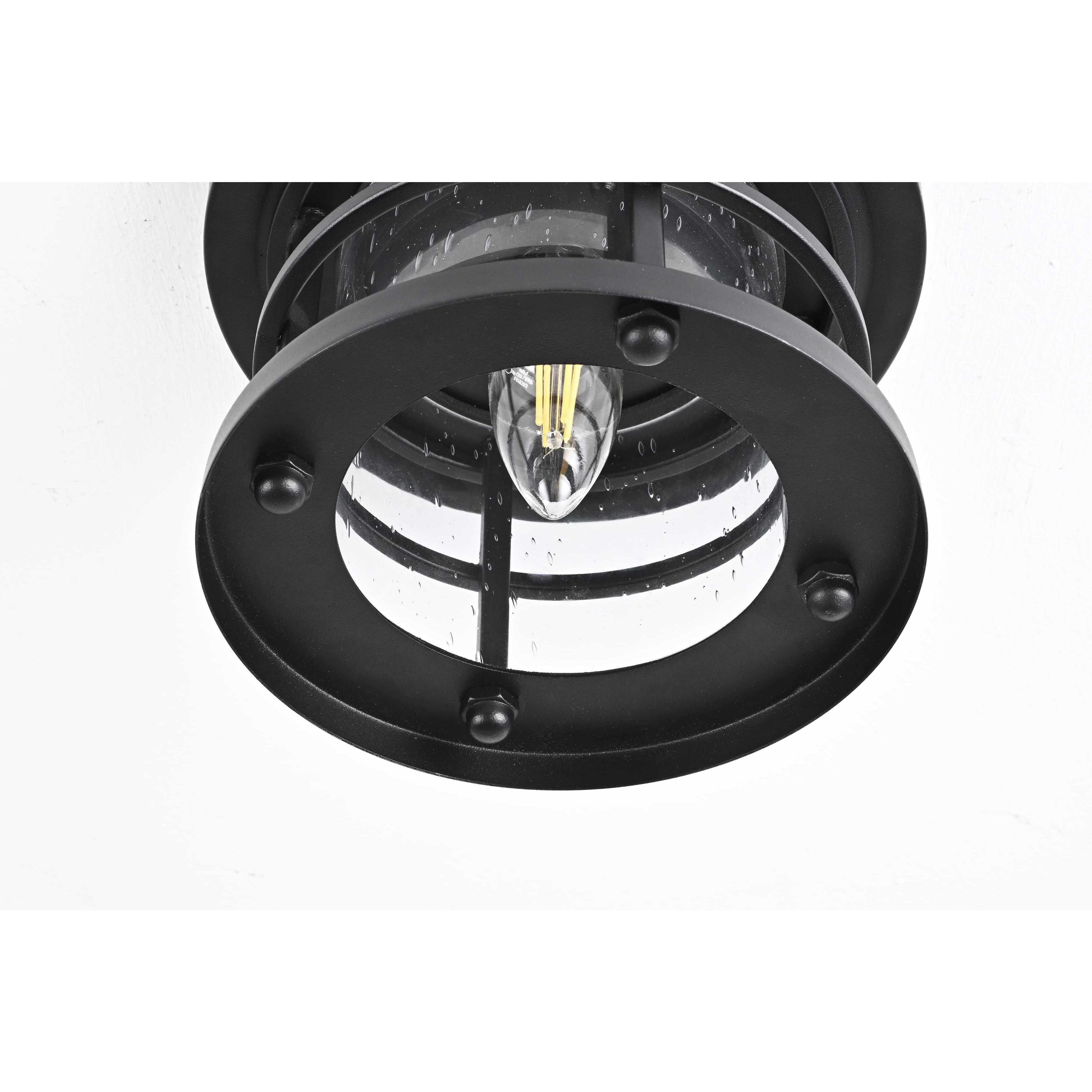 Carla 1 Light 8 inch Black Outdoor Flush Mount