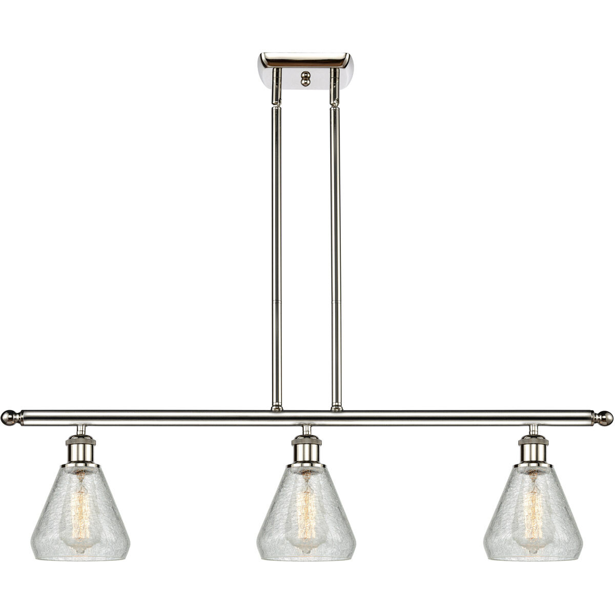 Ballston Conesus 3 Light 36 inch Polished Nickel Island Light Ceiling Light, Ballston