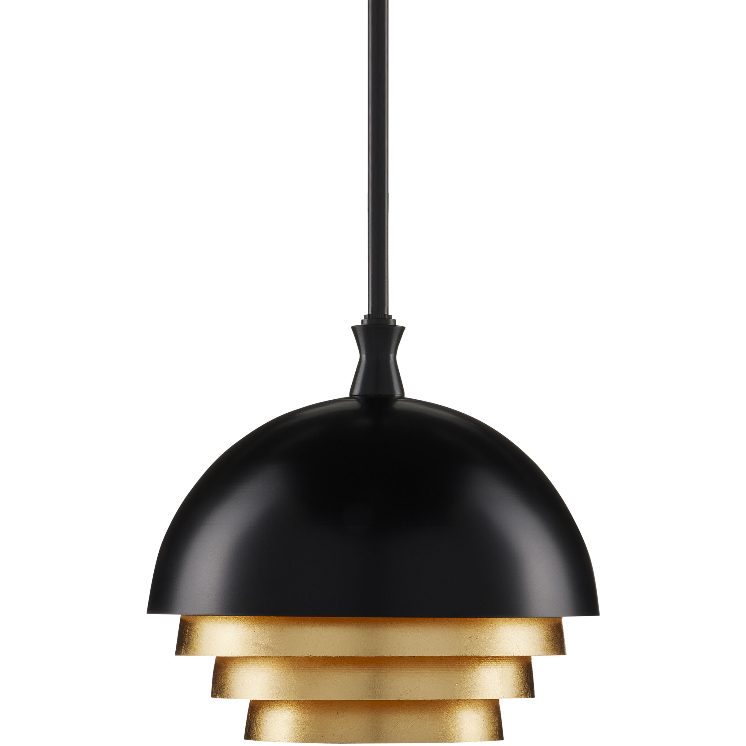 Salviati 1 Light 9.75 inch Black/Gold Leaf Pendant Ceiling Light
