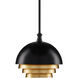Salviati 1 Light 9.75 inch Black/Gold Leaf Pendant Ceiling Light