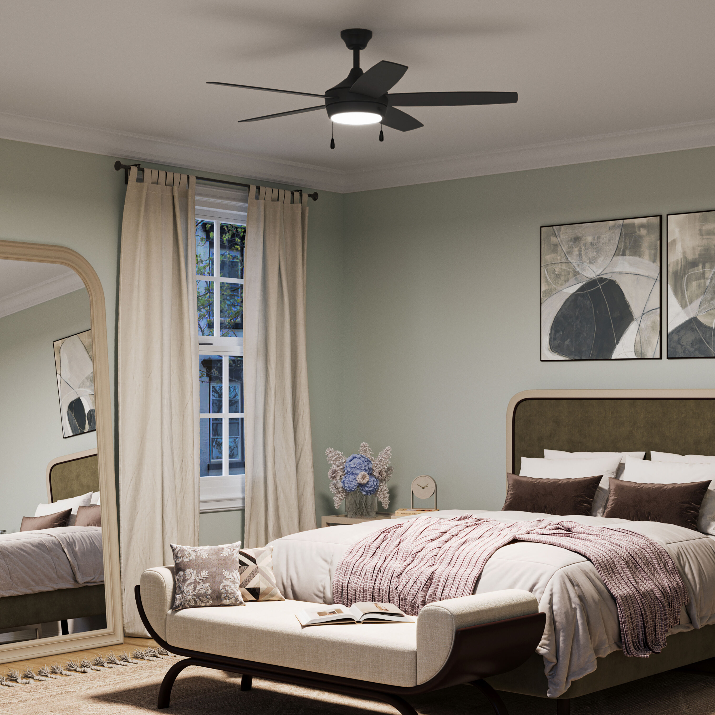 Nolyn V 52 inch Matte Black Ceiling Fans