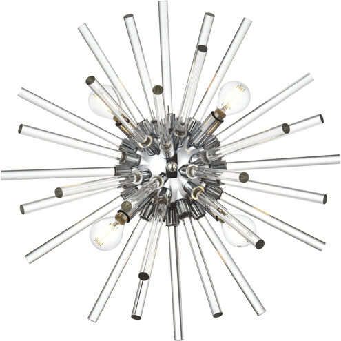 Sienna 4 Light 18 inch Chrome Wall Sconce Wall Light, can be Flush Mounted
