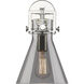 Downtown Urban Newton Cone Armed Sconce Wall Light in Polished Nickel, Plated Smoke Glass