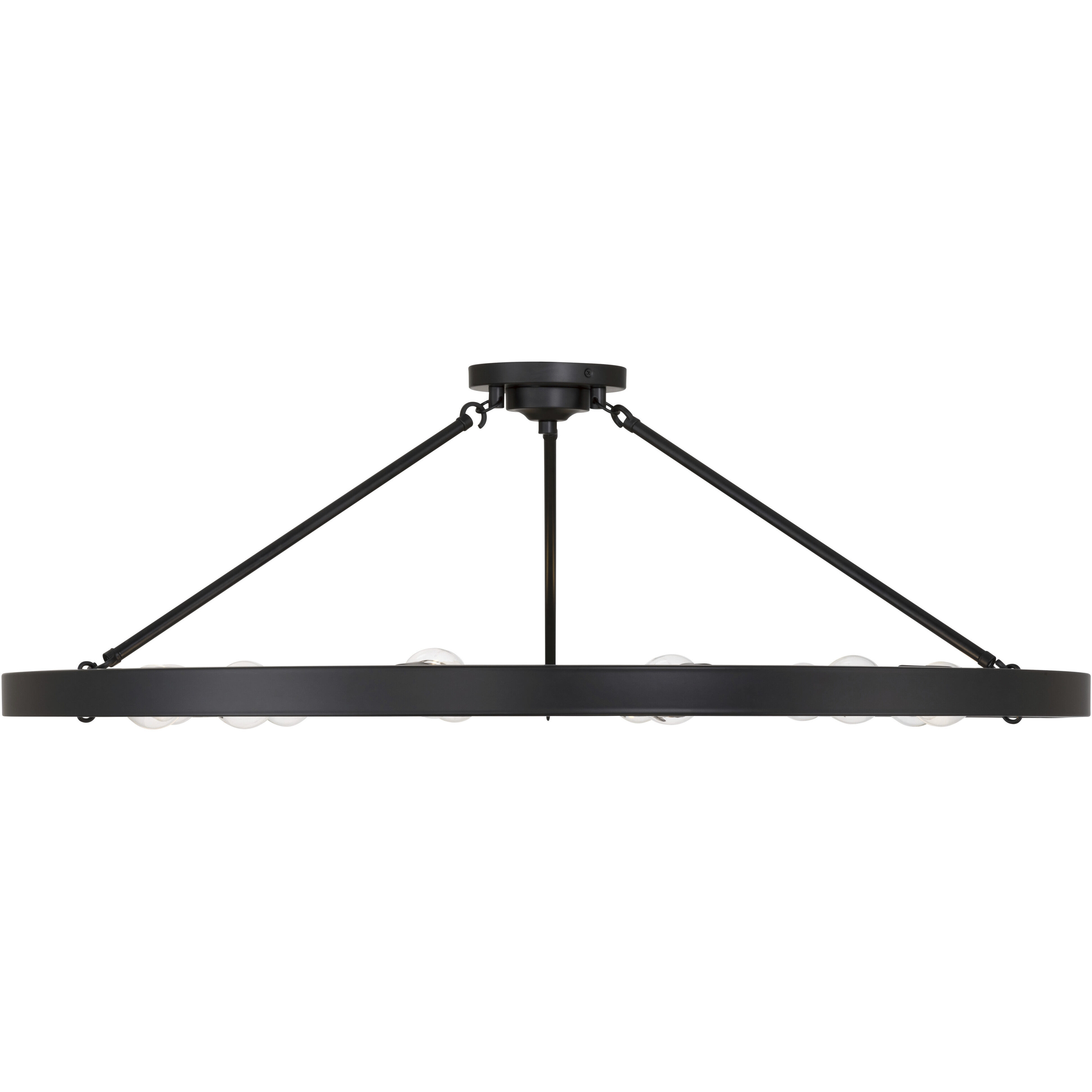 Castile 12 Light 40 inch Matte Black Semi-Flush Mount Ceiling Light