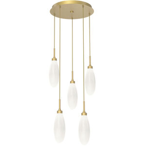 Fiori LED 18.5 inch Gilded Brass Chandelier Ceiling Light, Round Multi-Port
