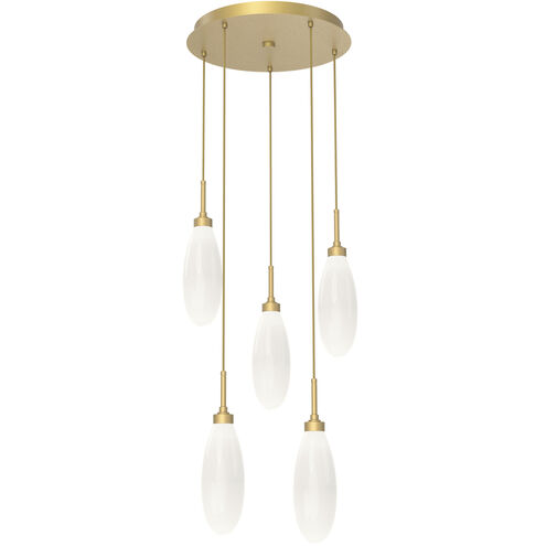 Fiori LED 18.5 inch Gilded Brass Chandelier Ceiling Light, Round Multi-Port