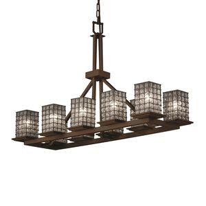 Montana 10 Light 14 inch Brushed Nickel Chandelier Ceiling Light in Grid with Clear Bubbles