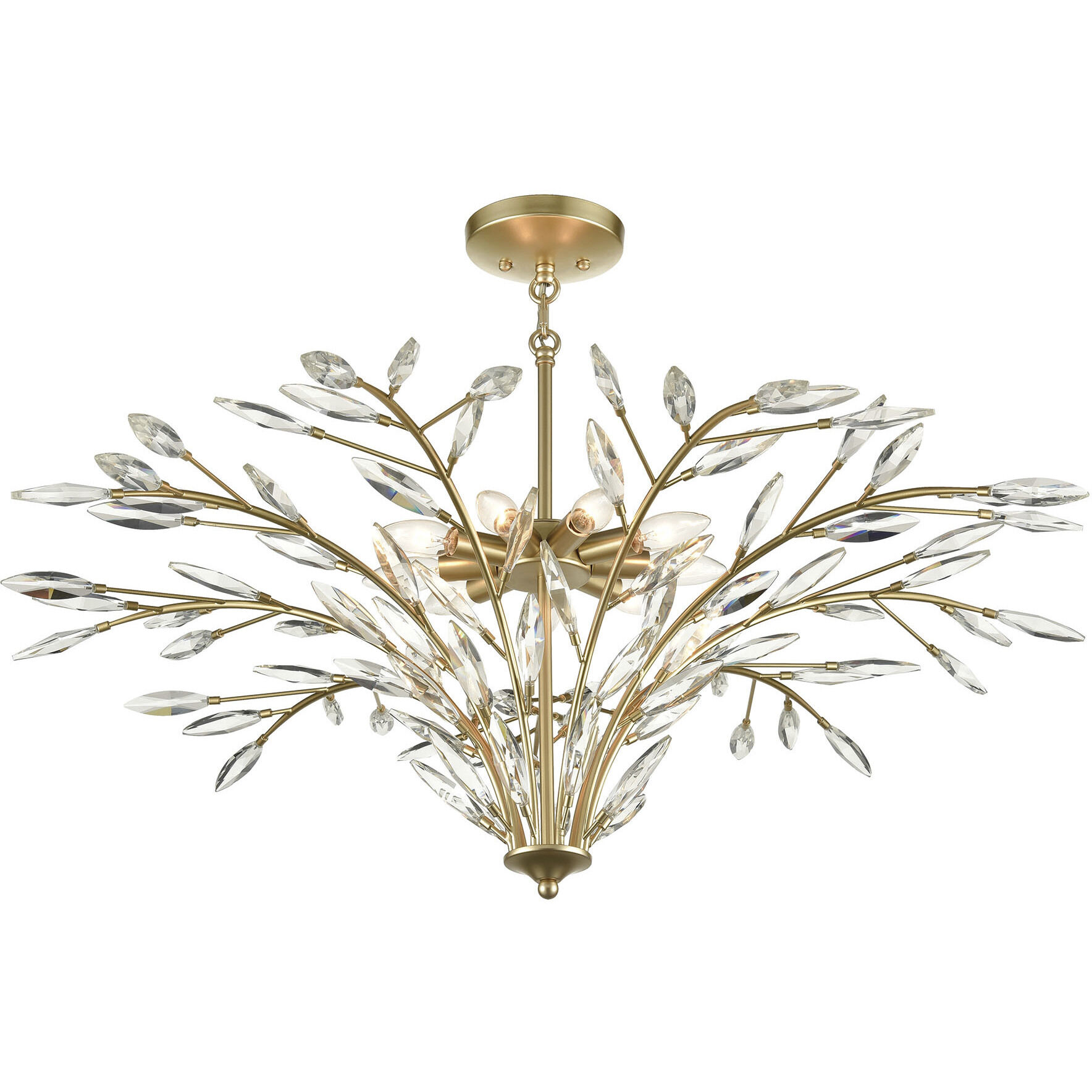 Flora Grace 9 Light 38 inch Champagne Gold Chandelier Ceiling Light