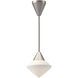 Alora Mood Nora 1 Light 8 inch Brushed Nickel/Opal Matte Glass Pendant Ceiling Light