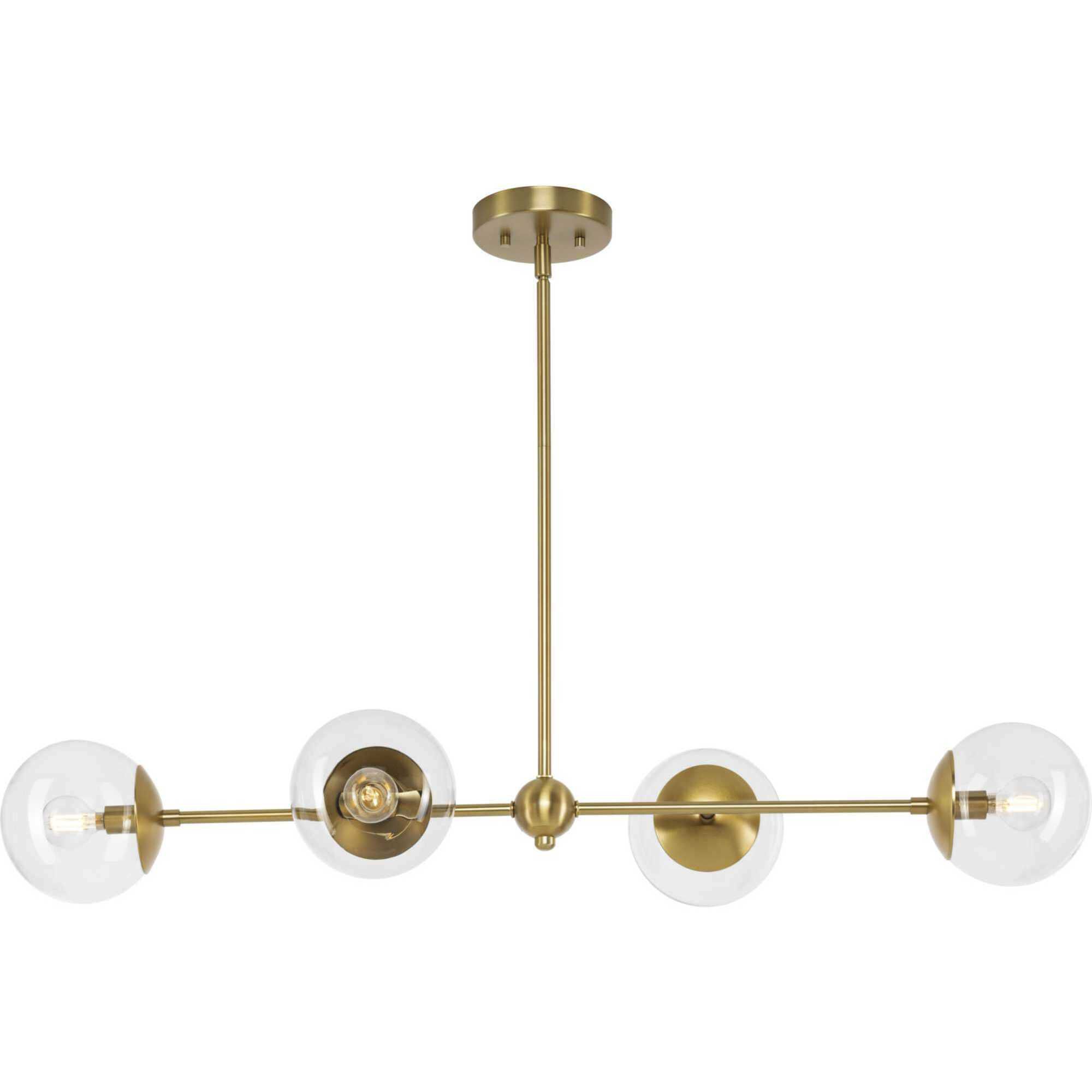 Atwell 4 Light 40 inch Brushed Bronze Linear Chandelier Ceiling Light