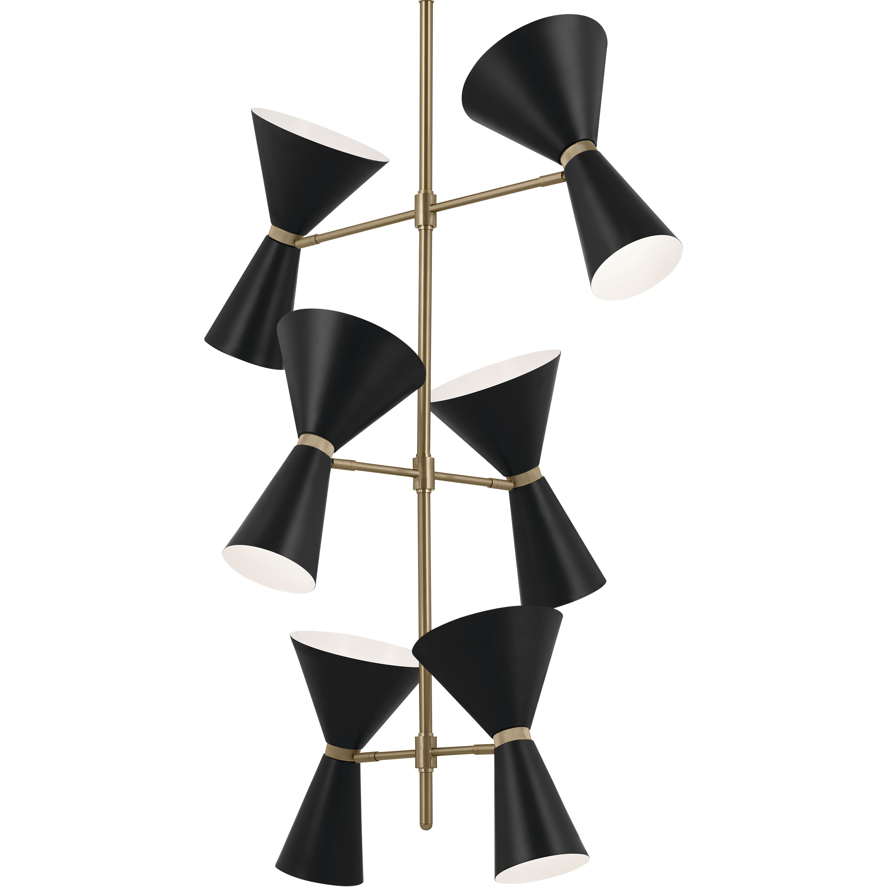 Phix LED 22.5 inch Champagne Bronze with Black Foyer Chandelier Ceiling Light