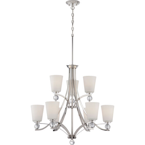 Connie 9 Light 30 inch Polished Nickel Chandelier Ceiling Light