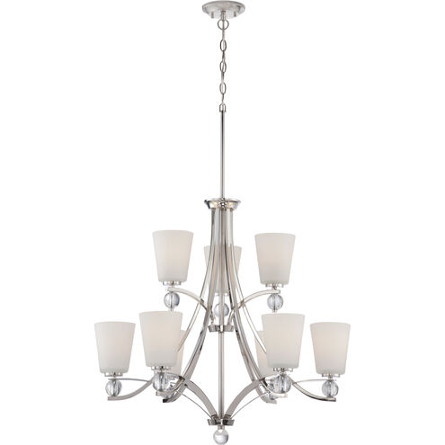 Connie 9 Light 30 inch Polished Nickel Chandelier Ceiling Light